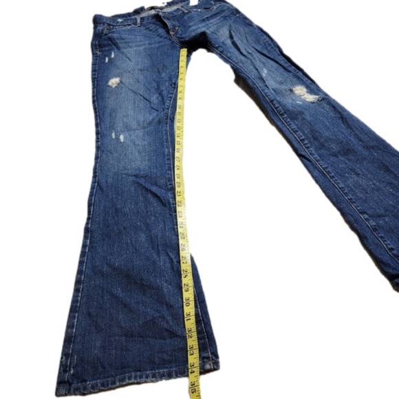 Size 8L 𝅺Jean distressed Cotton Boot cut flaired ABERCROMBIE & FITCH - Picture 10 of 13